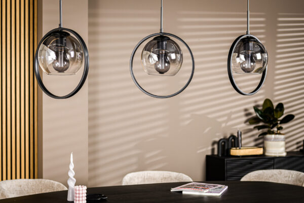 Hanglamp, 3-lichts, H340 smoke glas