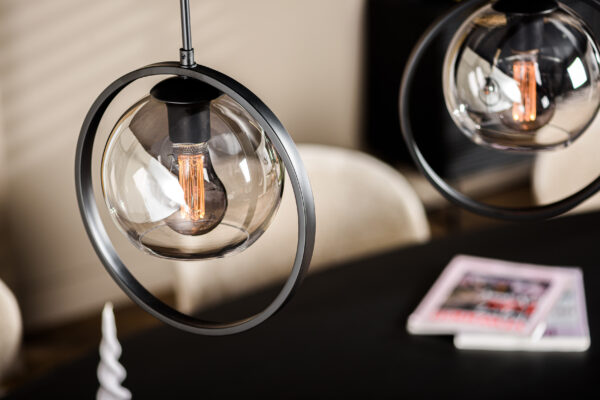 Hanglamp, 3-lichts, H340 smoke glas