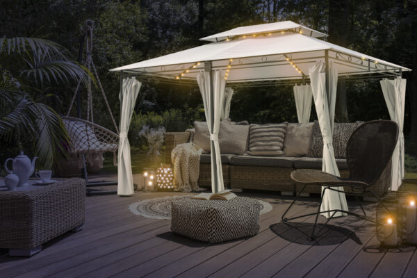 Intimo Garden Luxe Prieel Vernazza beige LED verlichting + Schaduwdoeken