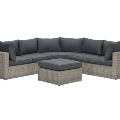 Menorca lounge set 4-delig (L) Vintage Willow / Zwart