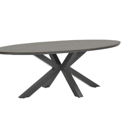 Garden Impressions Edison tafel 220x115xH75 - carbon black/ grey teak polywood