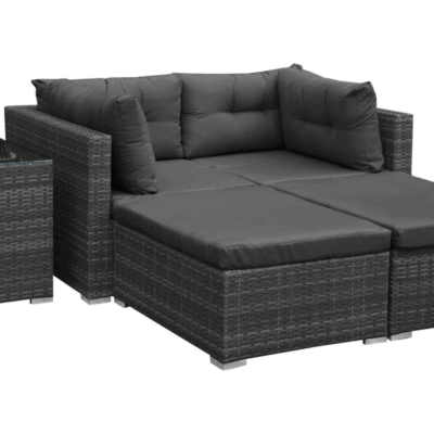 Loungeset Barcelona zwart