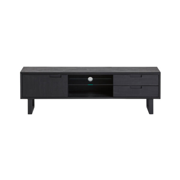 TV dressoir 165 met 1 deur, 2 lades en 2 open vakken met glasplaat - Afbeelding 2