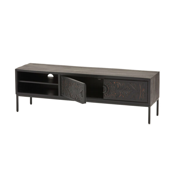 TV dressoir 160 met 2 deuren en 2 open vakken - Afbeelding 3